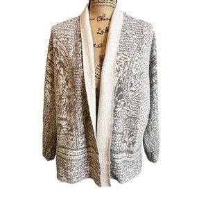 Pure Jill Beige Tones Open Front Cardigan sz Medium